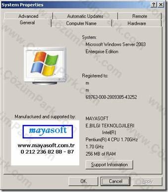 Windows Server 2003 Advanced Server Settings