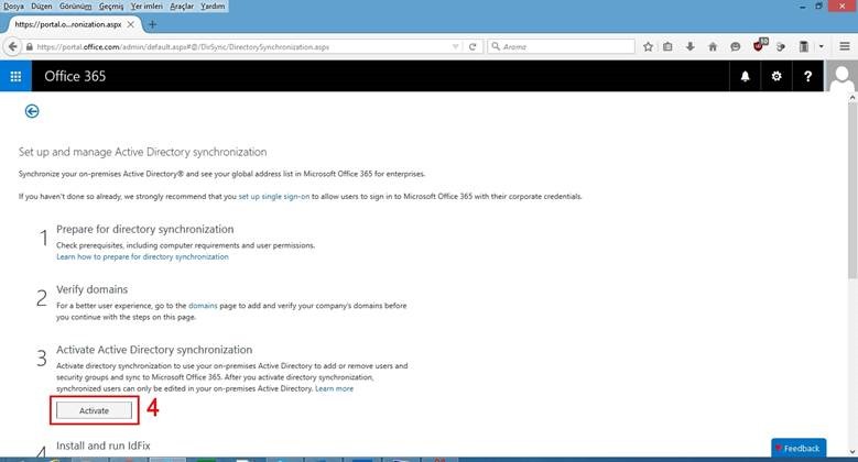 2015 Azure AD Connect kurulum laboratuvarı – ekran 3