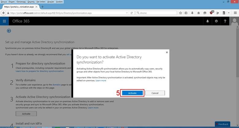2015 Azure AD Connect kurulum laboratuvarı – ekran 4