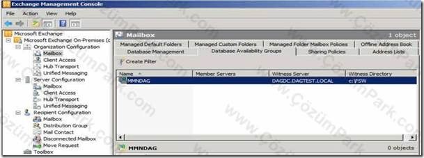 Exchange Server 2010 Database Availability Group Yapılandırması - ÇözümPark
