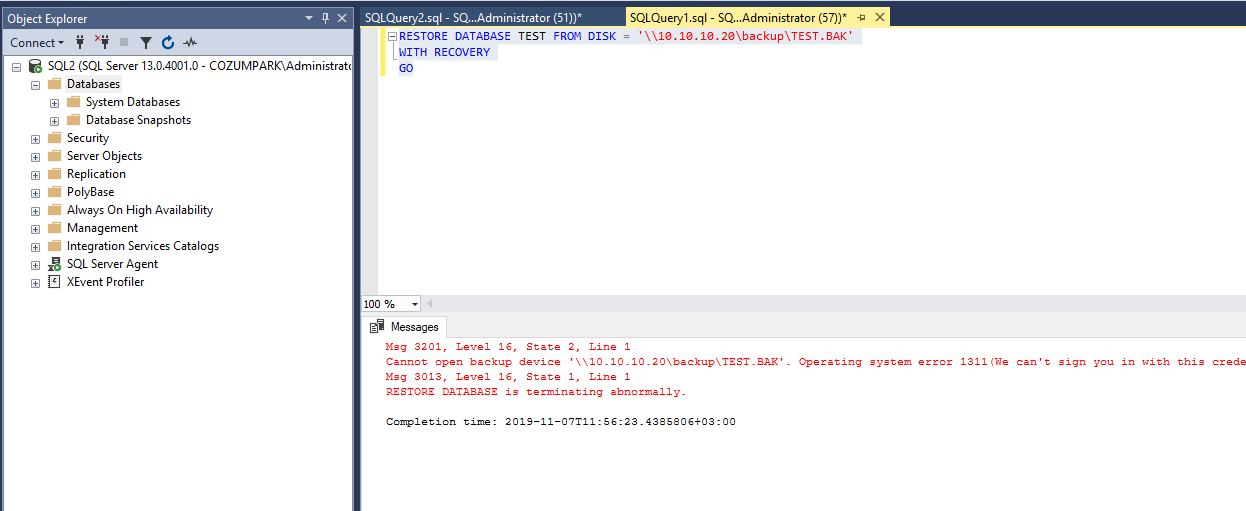 SQL Script ile Otomatik Backup ve Restore - ÇözümPark