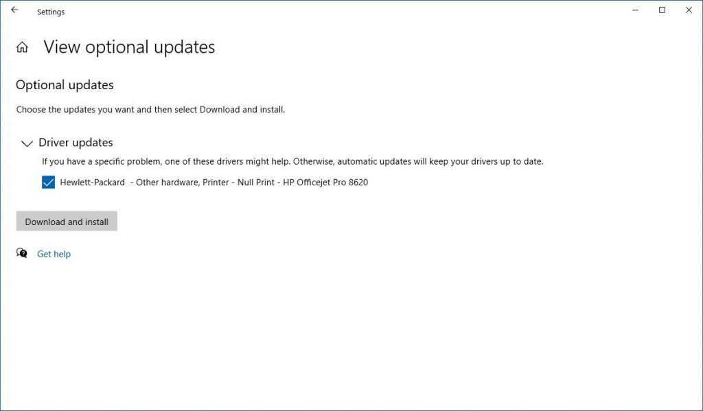 Windows 10 İsteğe Bağlı Güncelleştirmeler 