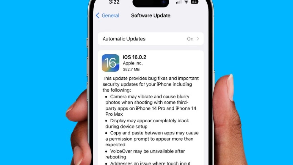 iOS 16.0.2 Güncellemesi