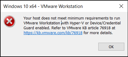 Windows 10 VBS VMware Workstation Sorunu Sanal Makineleri Durduruyor