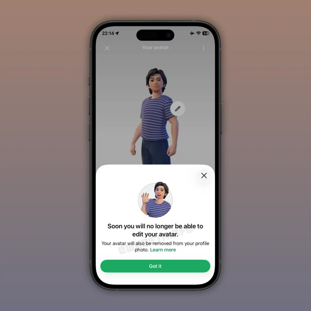 WhatsApp Popüler Olmayan Üç Boyutlu Avatar Özelliğini Uygulamadan Tamamen Kaldırıyor