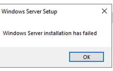 windows server has failed windows server has failed