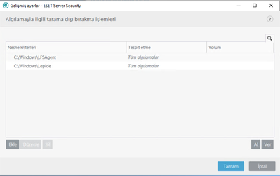 eset dışlama eset dışlama