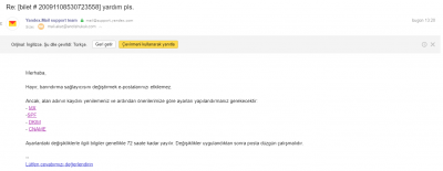Yandex mail cevap Yandex mail cevap